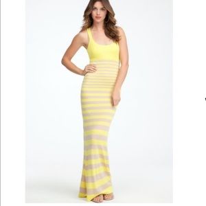 Bebe Yellow Stripe Maxi dress